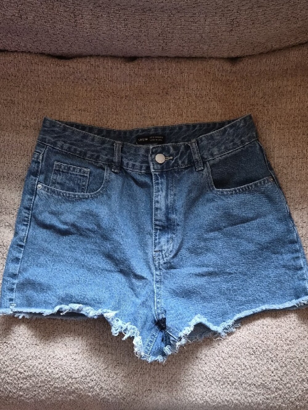 SHEIN High Waist Denim Shorts, Size L (32) - Picture 2 of 11
